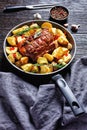 American roasted pork loin with baked potato Royalty Free Stock Photo