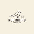 American robin bird hipster logo design Royalty Free Stock Photo