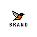 American robin bird logo, song bird icon vector Illustration design Royalty Free Stock Photo