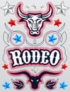 American Rodeo poster - card template - Vector set