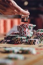 American roulette table, the dealer puts Dolly on the winning number