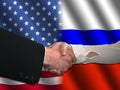 American Russian handshake Royalty Free Stock Photo