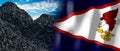 American Samoa - country flag and pile of coal