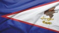 American Samoa flag with fabric texture Royalty Free Stock Photo