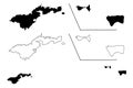 American Samoa Unincorporated and unorganized U.S. territory, United States of America map vector illustration, scribble sketch