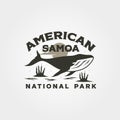 american samoa vintage logo vector with whales symbol illustration design