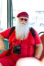American Santa Claus in red summer suit Royalty Free Stock Photo
