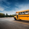 American schoolbus, AI generated Royalty Free Stock Photo