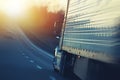 American Semi Truck on Highway Royalty Free Stock Photo