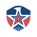 American shield bird logo vector template