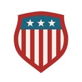 American shield symbol. Sport team emblem. United States of America flag theme. Royalty Free Stock Photo