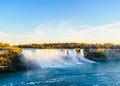 American side of Niagara Falls at sunset Royalty Free Stock Photo