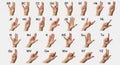 American sign language alphabet asl fingerspelling hand gestures chart for communication learning Royalty Free Stock Photo