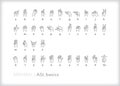 American sign language (ASL) alphabet letter and number icons