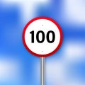 American sign 100 limit speed. Isolated vector illustration. City illustration. Vector sign.