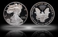 American silver eagle dollar gradient background