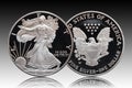 American silver eagle dollar gradient background