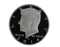 American Silver Half Dollar on White background