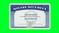 Social security card green screen Royalty Free Stock Photo