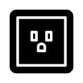 american socket glyph icon vector illustration