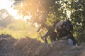 American Soldier using his rifle Royalty Free Stock Photo