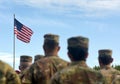 American Soldiers and Flag of USA. US Army. US troops Royalty Free Stock Photo