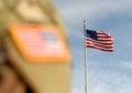 American Soldiers and Flag of USA. US Army. US troops Royalty Free Stock Photo