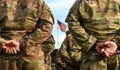 American Soldiers and Flag of USA. US Army. Veteran Day Royalty Free Stock Photo