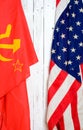 American and Soviet flag Royalty Free Stock Photo