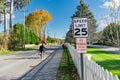 American speed limit sign and no parking sign Royalty Free Stock Photo