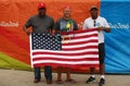 American sport fans supporting team USA during the Rio 2016 Olympic Games