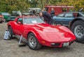 American red sport muscle car Chevrolet Corvette C3 parked