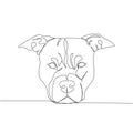 American Staffordshire Terrier, AmStaff, staffy, dog breed, companion dog one line art. Continuous line drawing of