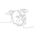 American Staffordshire Terrier, AmStaff, staffy, dog breed, companion dog one line art. Continuous line drawing of Royalty Free Stock Photo