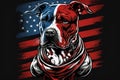 American Staffordshire Terrier Dog with Grunge American Flag Background, Generative AI illustration Royalty Free Stock Photo