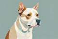 American Staffordshire Terrier dog portrait. Vector illustration in flat style. generative ai Royalty Free Stock Photo