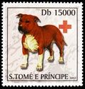 American Staffordshire terrier, Dogs and Red Cross emblem serie, circa 2003