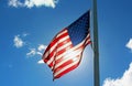 American star flag in the blue sky