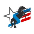 American star horse with SE letter Royalty Free Stock Photo