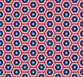 American stars hexagon seamless pattern