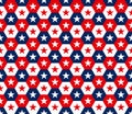 American stars hexagon seamless pattern