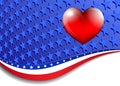 American, Stars and Stripes Background with 3D Heart