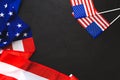 American Stars and Stripes flag on black background Royalty Free Stock Photo