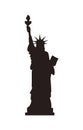 American Statue of Liberty Stand Black Silhouette Royalty Free Stock Photo