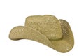 American straw cowboy hat right side on white