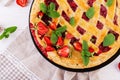 American strawberry pie tart cake sweet baked pastry food Royalty Free Stock Photo