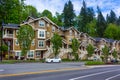 Suburb city street townhomes