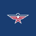 American symbol eagle with star with flag modern logo design vector. Royalty Free Stock Photo