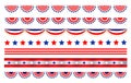 American abstract flag banner border divider collection Royalty Free Stock Photo