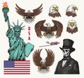 American symbols colorful set logotype